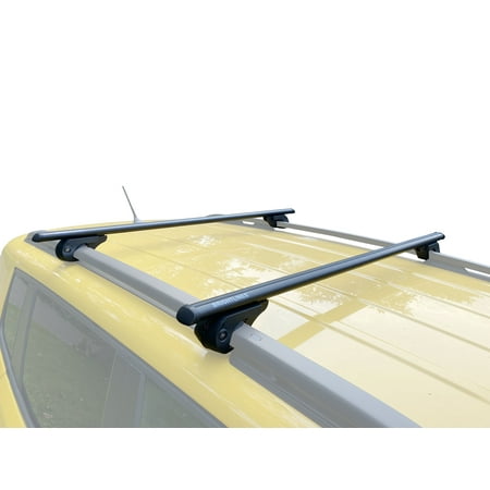BRIGHTLINES 53" All Black Universal Crossbars Roof Racks Compatible with Raised Roof Side Rails for Kayak Luggage Ski Bike Carrier, a Set of 2