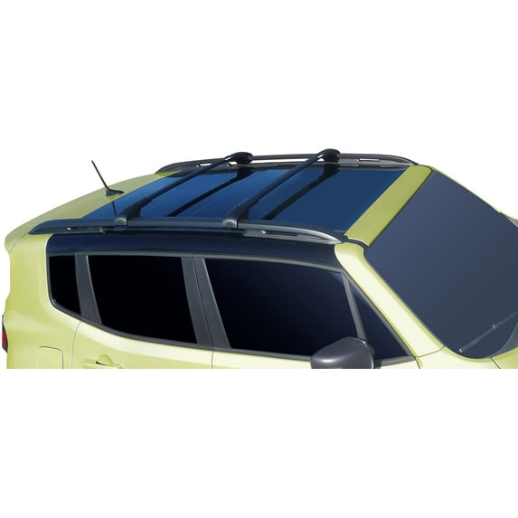 BRIGHTLINES Aero Roof Racks Cross Bars Compatible with Jeep Renegade 2015-2024 for Kayak Luggage Ski Bike Carrier, a Set of 2pcs, Black Aluminum Top Cargo Rack