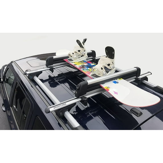 BRIGHTLINES Crossbars & Ski Rack for 6 Skis 4 Snowboards Combo Compatible with 2000-2013 BMW X5