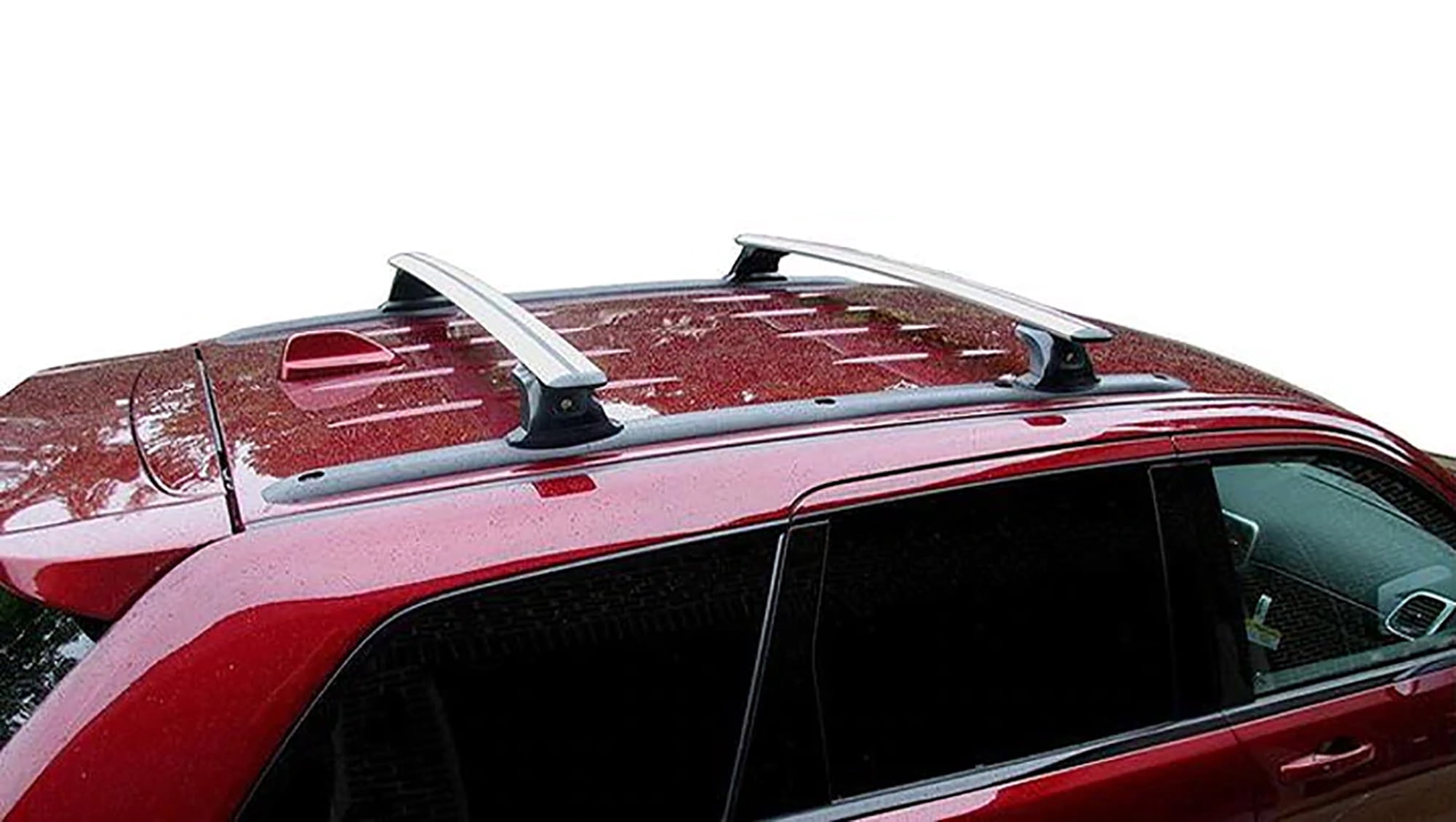 BRIGHTLINES Heavy Duty Anti-Theft Premium Aluminum Roof Rack Crossbars Compatible with 2011-2021 Jeep Grand Cherokee with Roof Black Plastic Moldings