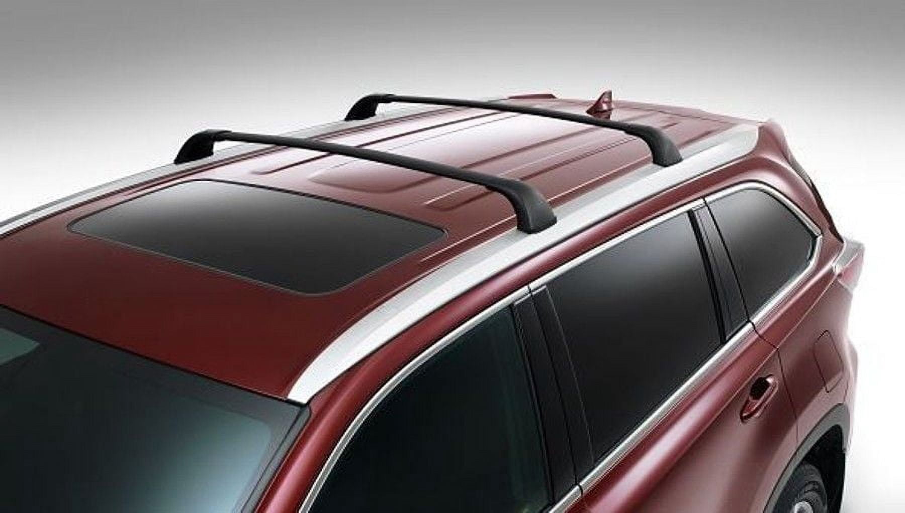 BRIGHTLINES Roof Rack Crossbars Replacement for Toyota Highlander 2014-2019 XLE Limited SE Limited Platinum, a Set of 2pcs, Black Aluminum Rack