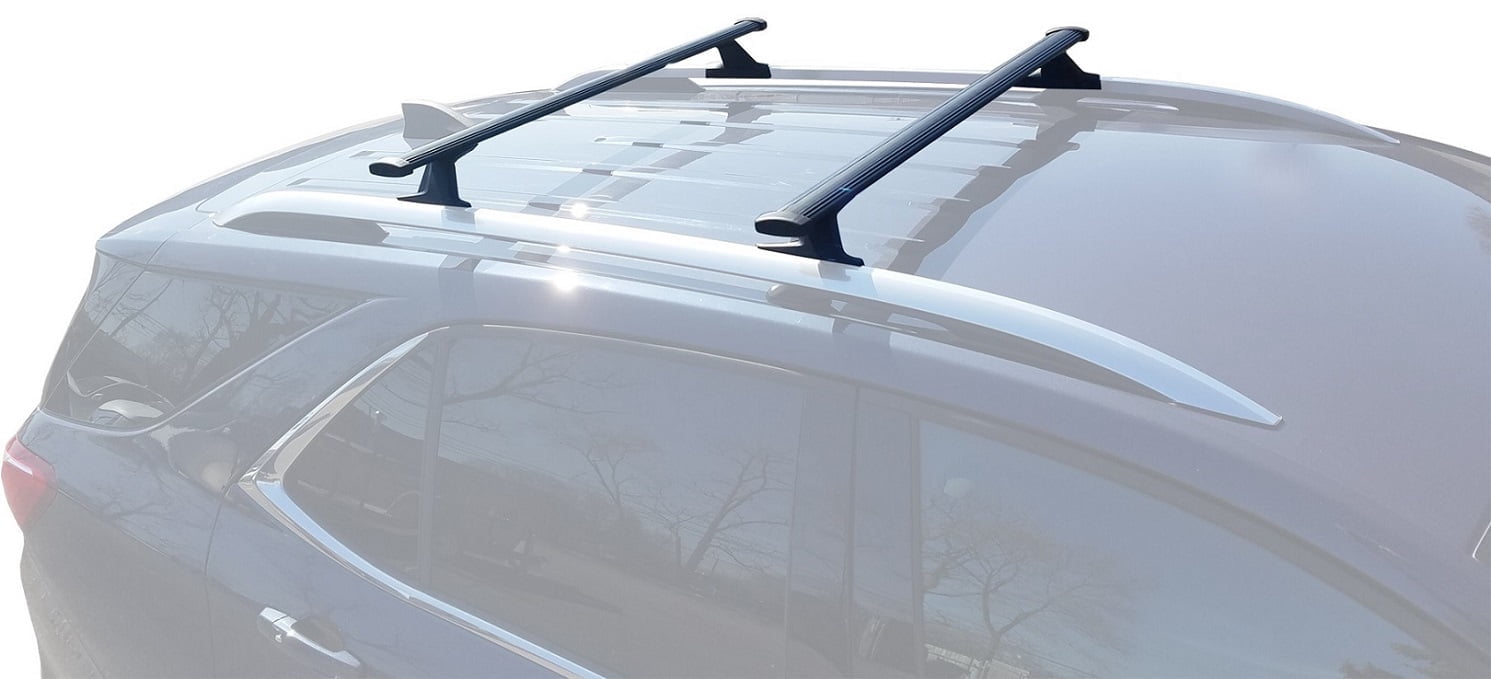 BRIGHTLINES Roof Rack Crossbars Replacement for Chevy Equinox GMC Terrain 2018-2024 a Set of 2pcs, Black Aluminum Top Cargo Rack