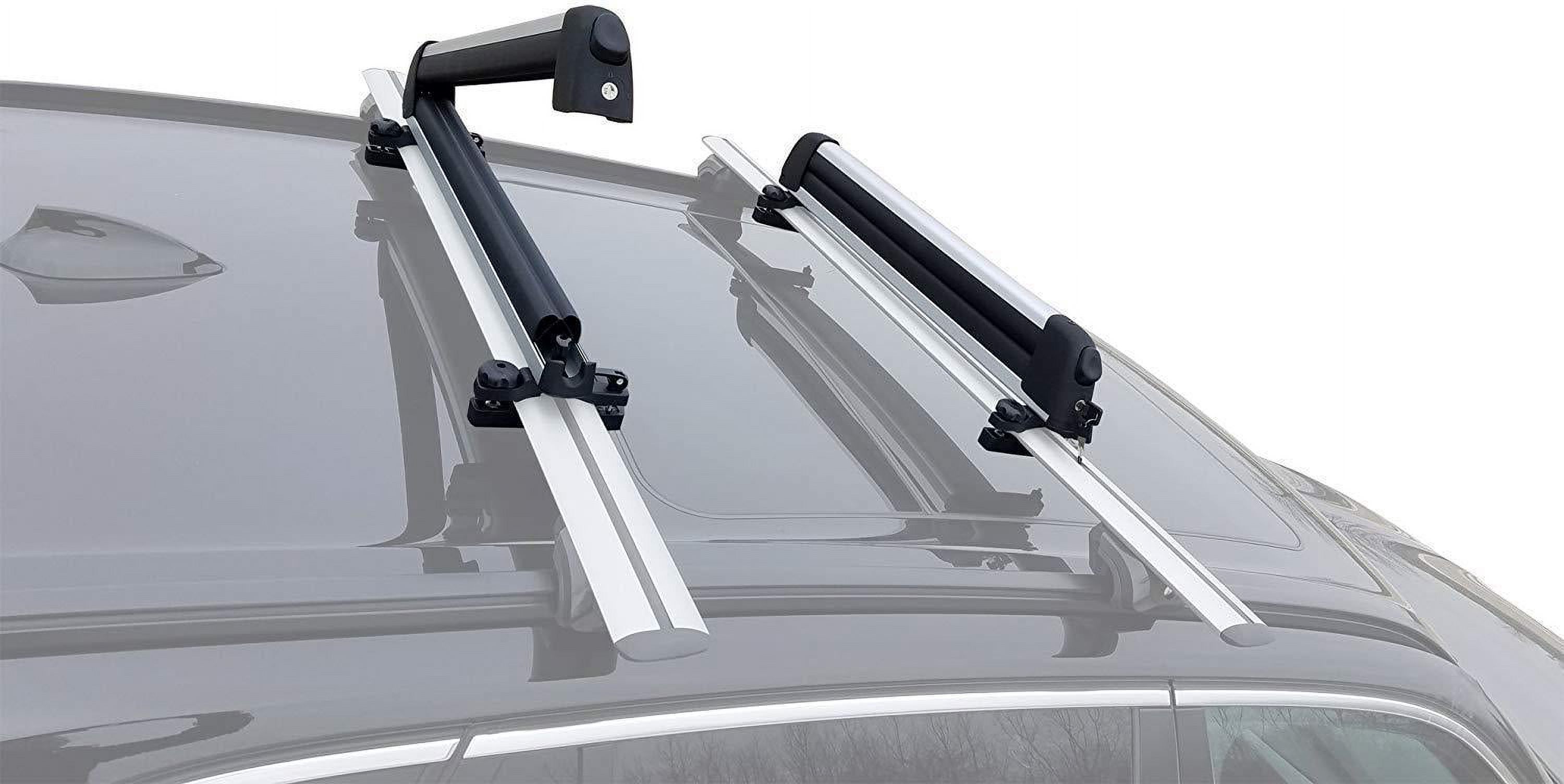BRIGHTLINES Universal Ski Snowboard Racks Carriers 2pcs Mount on Vehicle Top Cross Bars (Up to 4 Skis or 2 Snowboards) - image 1 of 9