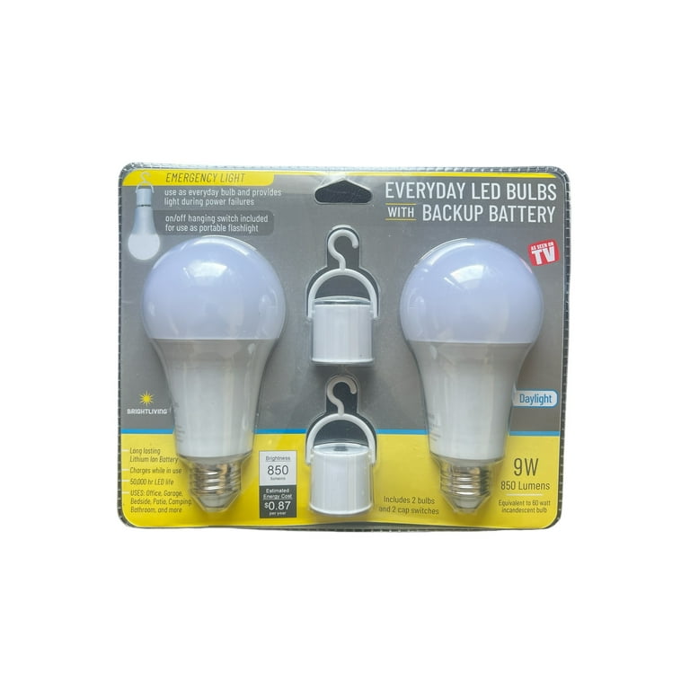 Brightliving light bulbs 2024 with battery backup