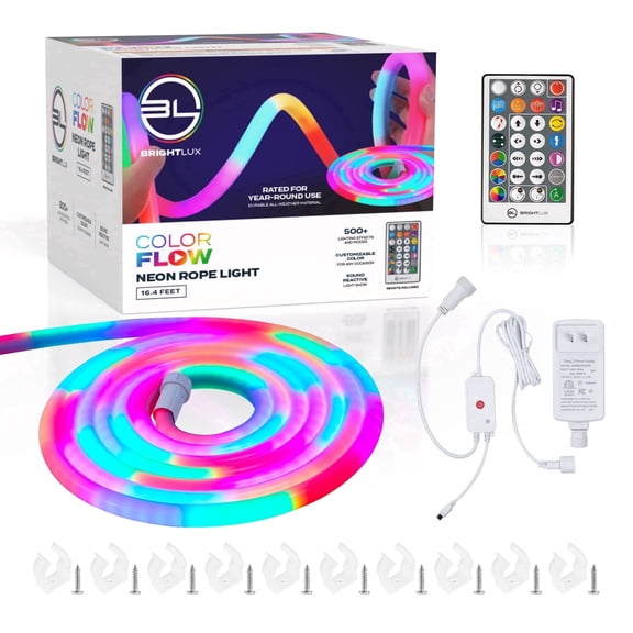 Brightlux 16.4 ft. Color Flow 360 Neon Rope Light