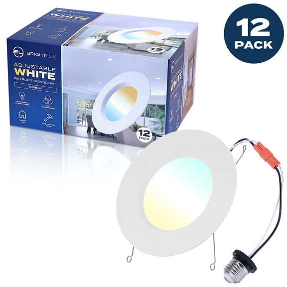 Brightlux 6 in. Adjustable White Retrofit Downlight (12 Pack)