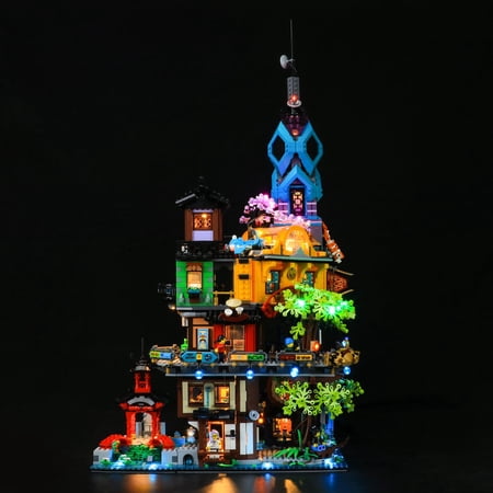 BRIKSMAX LED Lighting Kit for NINJAGO City Gardens, Light Set Compatible with Legos 71741 Building Blocks Model (Not Include the Building Set)