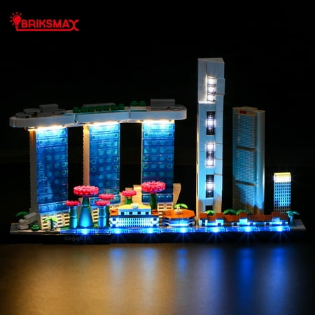 BRIKSMAX Led Lighting Kit for Legos Architecture Skyline Collection: 21057 Singapore Building Blocks Model(Not Include the Building Model)