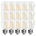 thumbnail image 1 of BRIMAX 15pcs S14 2W LED Indoor Outdoor Bulbs to Replace String Light Edison Bulbs, E26 Base 2200K Warm White LED Bulbs 2W Equivalent to 20W, Dimmable Bulbs with Glass Cover, 1 of 8