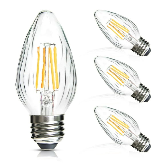 BRIMAX F15 4W Deep Dimmable Led Light Bulbs for Indoor Outdoor, Equivalent 40W Incandescent Bulbs E26 Medium Base 2700K Soft White Flame with Unique Wrinkle Glass, LED Edison Bulbs for Lantern Lamp