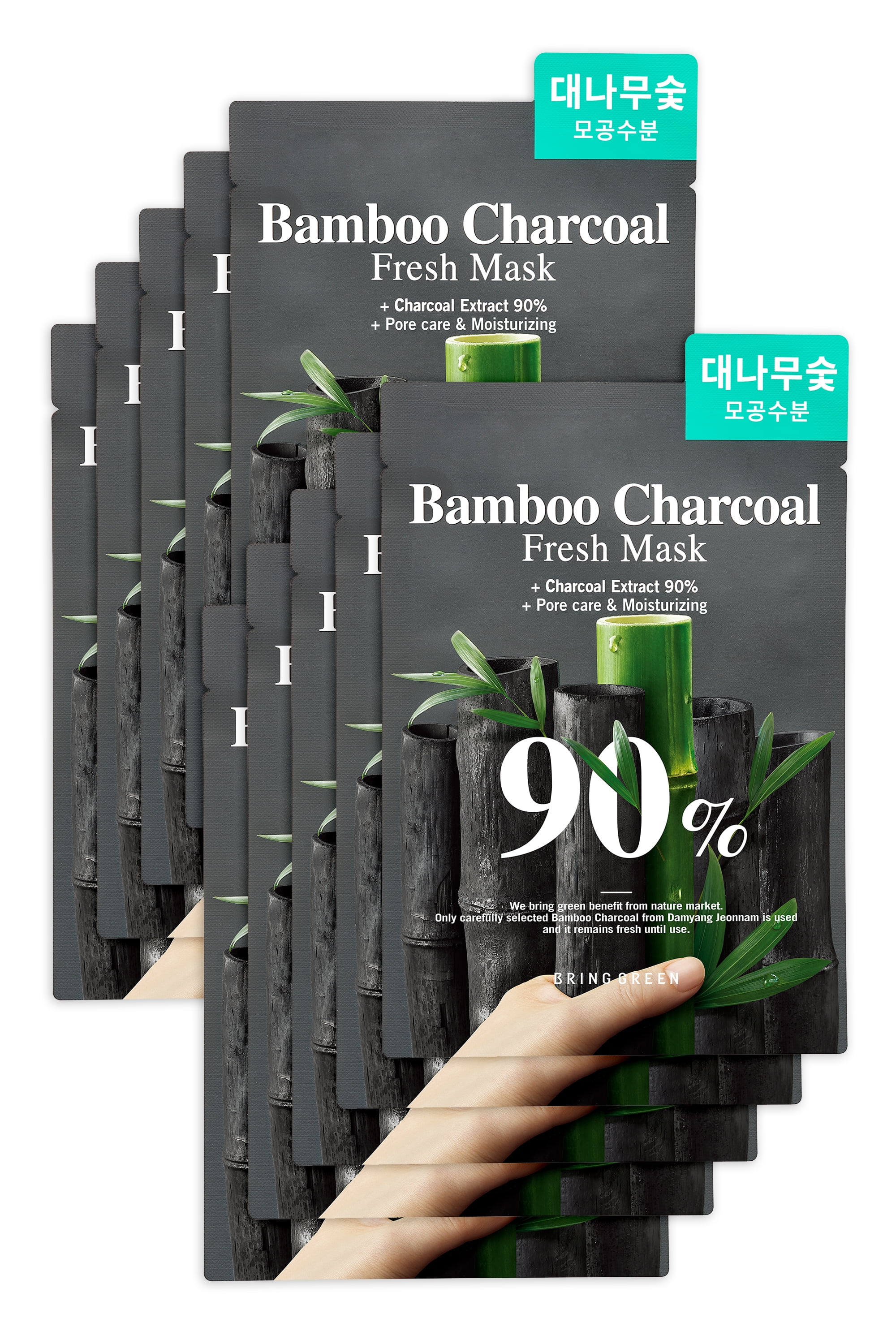 BRING GREEN Bamboo Charcoal 90 Fresh Mask 10EA Korean Skin Care
