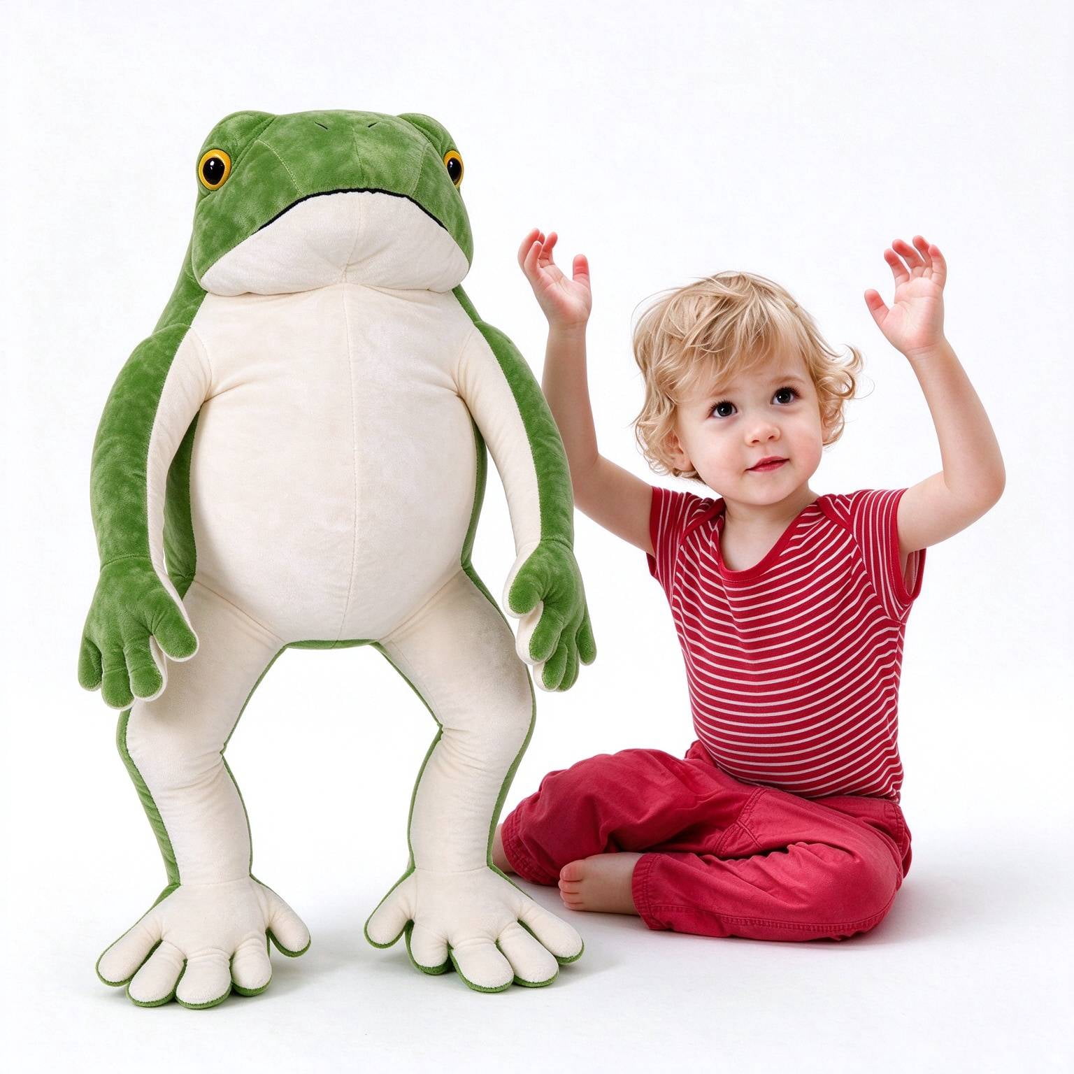 BRINJOY, Giant Frog Stuffed Animal, 13‚Äù x 18‚Äù x 28‚Äù Green