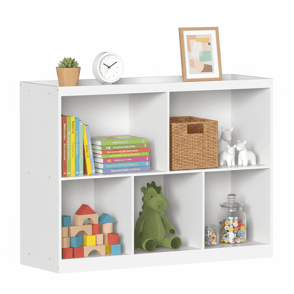 BRINJOY 3 Tiers Bookcase Kids Toy Storage Organizer with 2 Movable Drawers, Toy Cabinet for Playroom, Montessori Bedroom Storage for Daycare Home