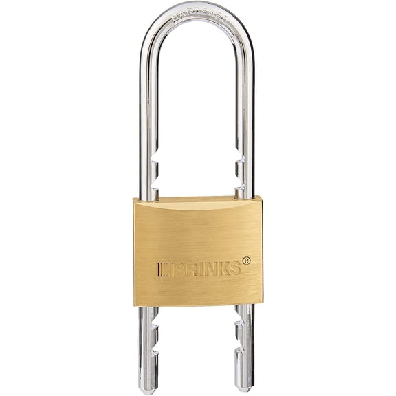 BRINKS - 50mm Solid Brass Keyed Padlock with Adjustable Shackle - Chrome Plated with Hardened Steel Shackle, (171-50061)