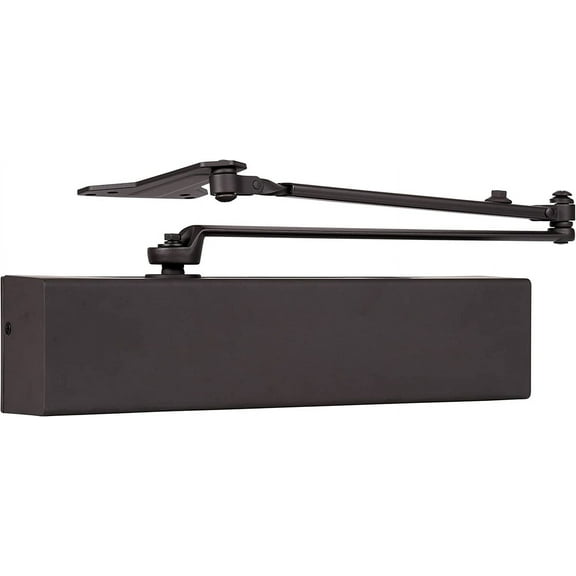 BRINKS Commercial - Heavy Duty All-in-One Commercial Door Closer, Bronze Finish - Adjustable from Size 1-6 with a 180-Degree Opening Range
