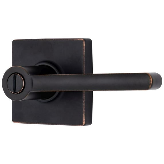 BRINKS  Contemporary Privacy Locking Interior Door Lever, Tuscan Bronze - Designed for Sleek and Modern Homes and Blends Seamlessly with Interior Dcor E2437-150