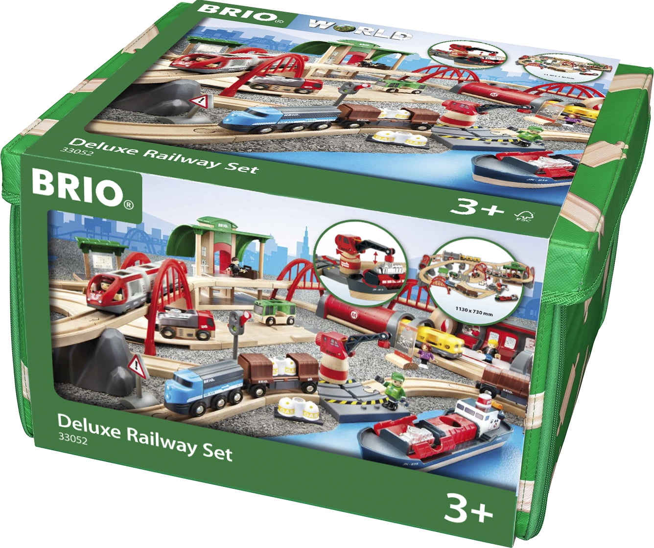 BRIO Deluxe Railway Set for Kids with Classic Bridges and Battery