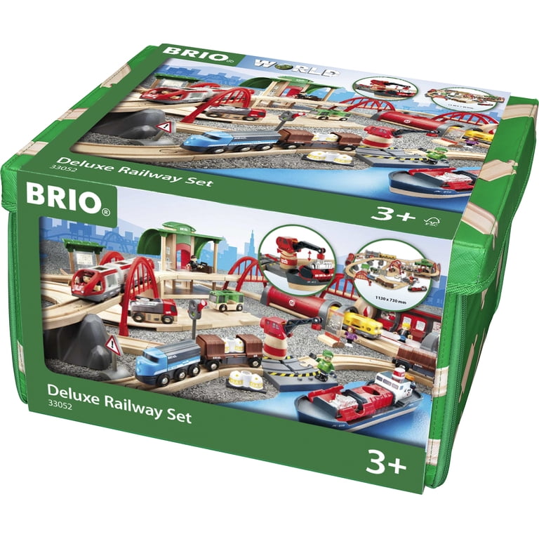 BRIO 木製トレインセット　BR-33052 BRIO Deluxe Railway Set for Kids with Classic Bridges and Battery