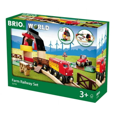 BRIO Farm Railway Set , Toy Train Set for Kids Age 3 and Up