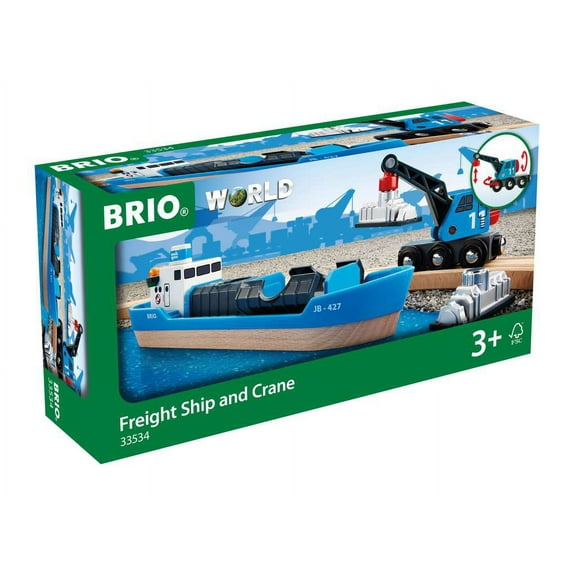 BRIO Freight Ship & Crane Railway Accessory