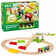 BRIO My First Railway – 33727 Beginner Pack | Wooden Toy Train Set for Kids Age 18 Months and Up