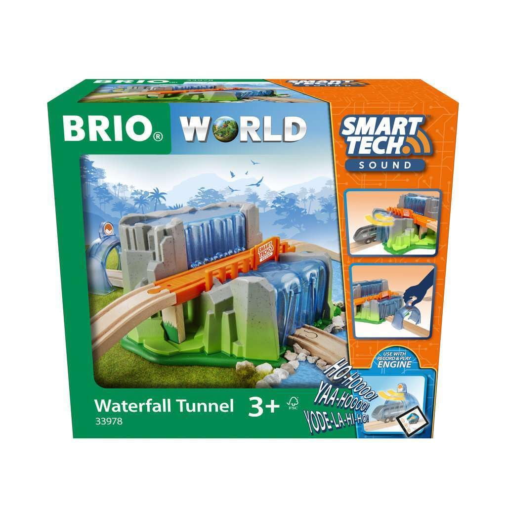 BRIO Waterfall Tunnel, Smart Tech S Railway Accessory with Train