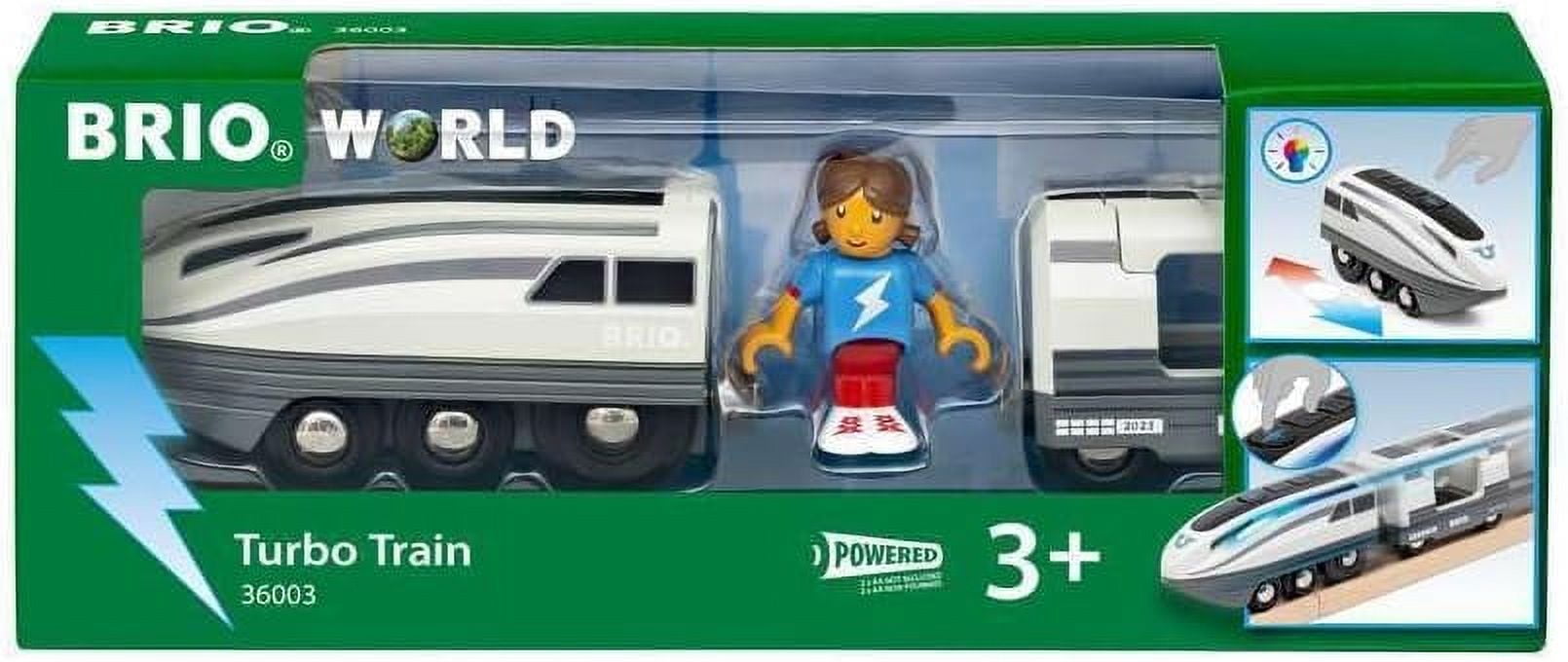 BRIO World 36003 Turbo Train | Battery-Powered Toy Train for Kids Age 3 Years Up