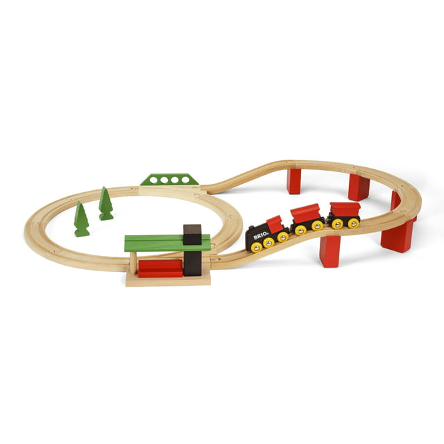 BRIO World Classic Deluxe Wooden Railway Train Set - Ages 2+