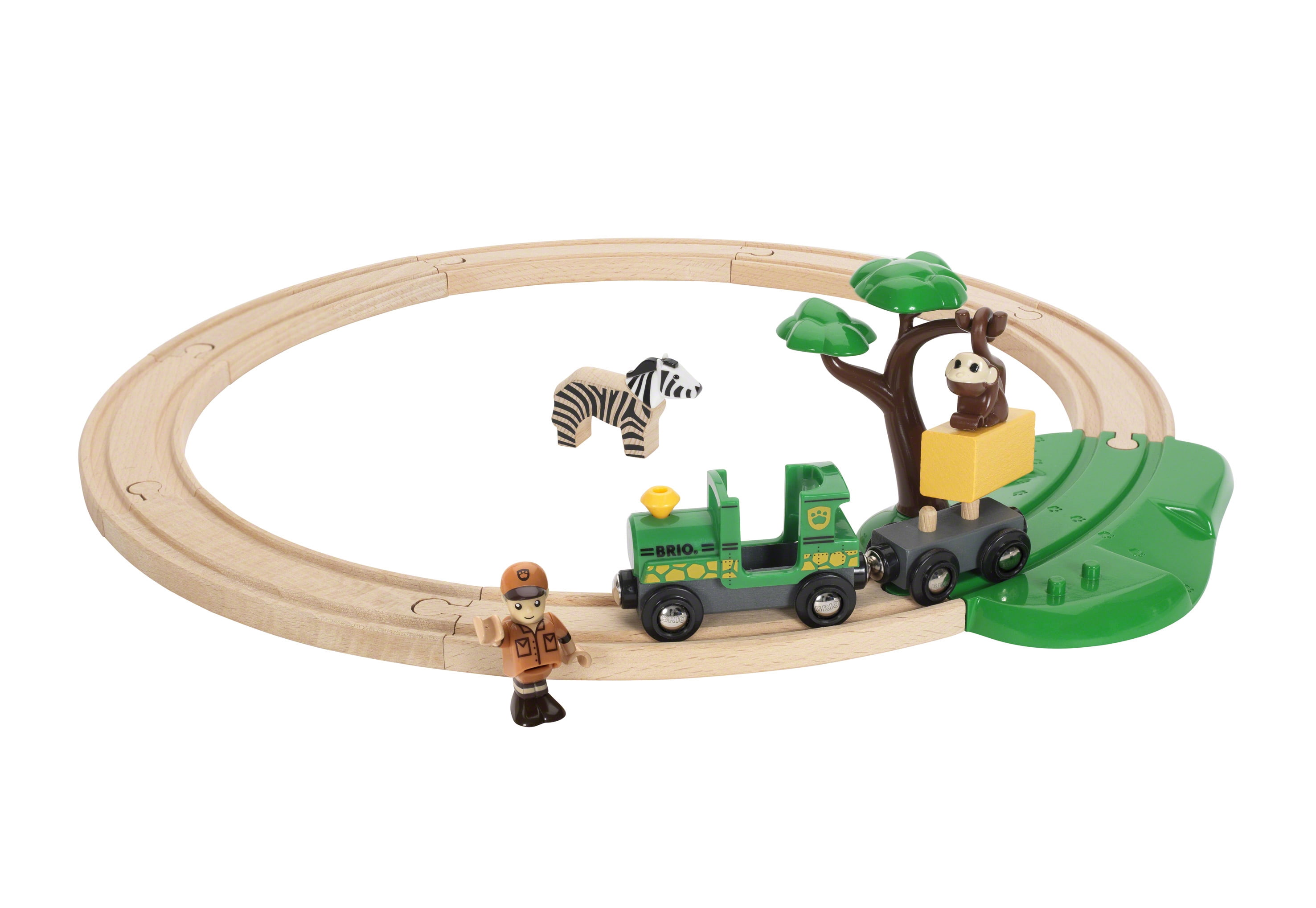 BRIO World Wooden Railway Train Set - Safari Starter Set - Ages 3+