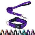 thumbnail image 1 of BRIOPAWS Reflective Dog Collar and Leash Set,Soft Neoprene Pet Collar with Quick Release Buckle,Adjustable Nylon Dog Collars for Small Dogs(S+5FT Leash,Purple), 1 of 6