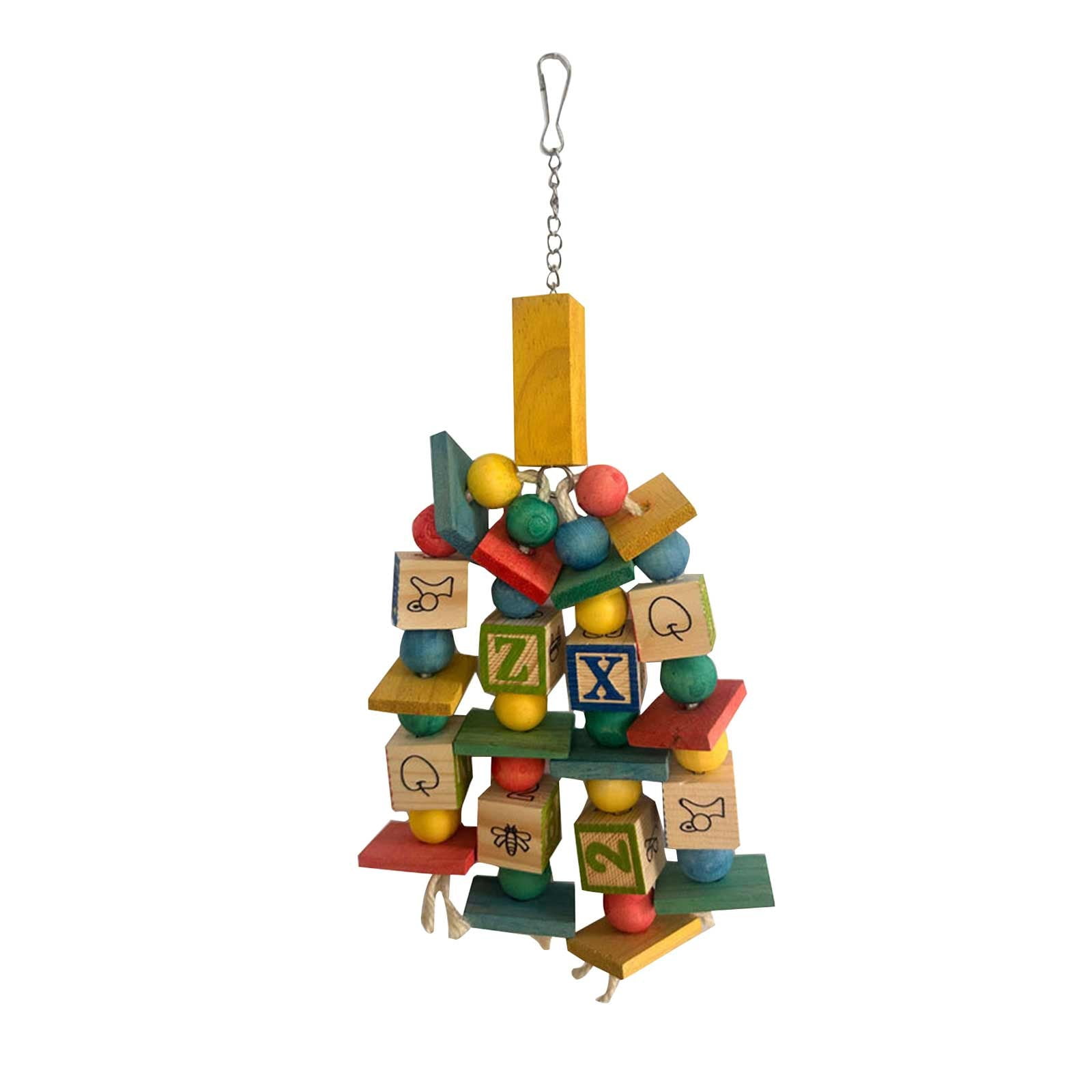BRISEZZS Parrot Toys Colorful Alphabet Wooden Chewing And Molaring ...