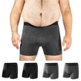 thumbnail image 1 of BRISIRA Mens Big and Tall Bamboo Boxer Briefs, 4-Pack Moisture Wicking Underwear 3XL Black Gray, 1 of 3