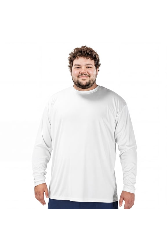 Mens Big and Tall Long Sleeve Shirts Cooling Rash Guard UPF 50+ Sun Protection