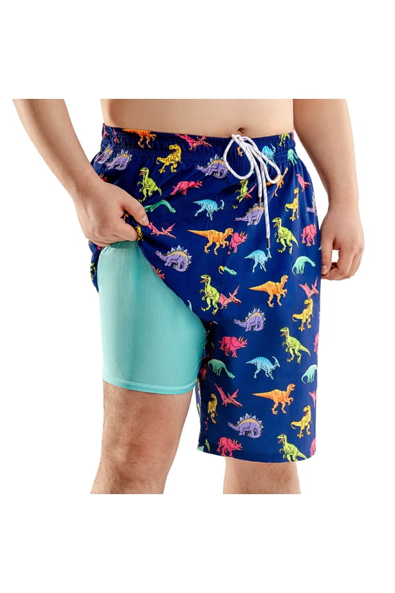 Mens Big and Tall Swim Trunks with Built-In Liner, Quick Dry Board Shorts XL–4XL