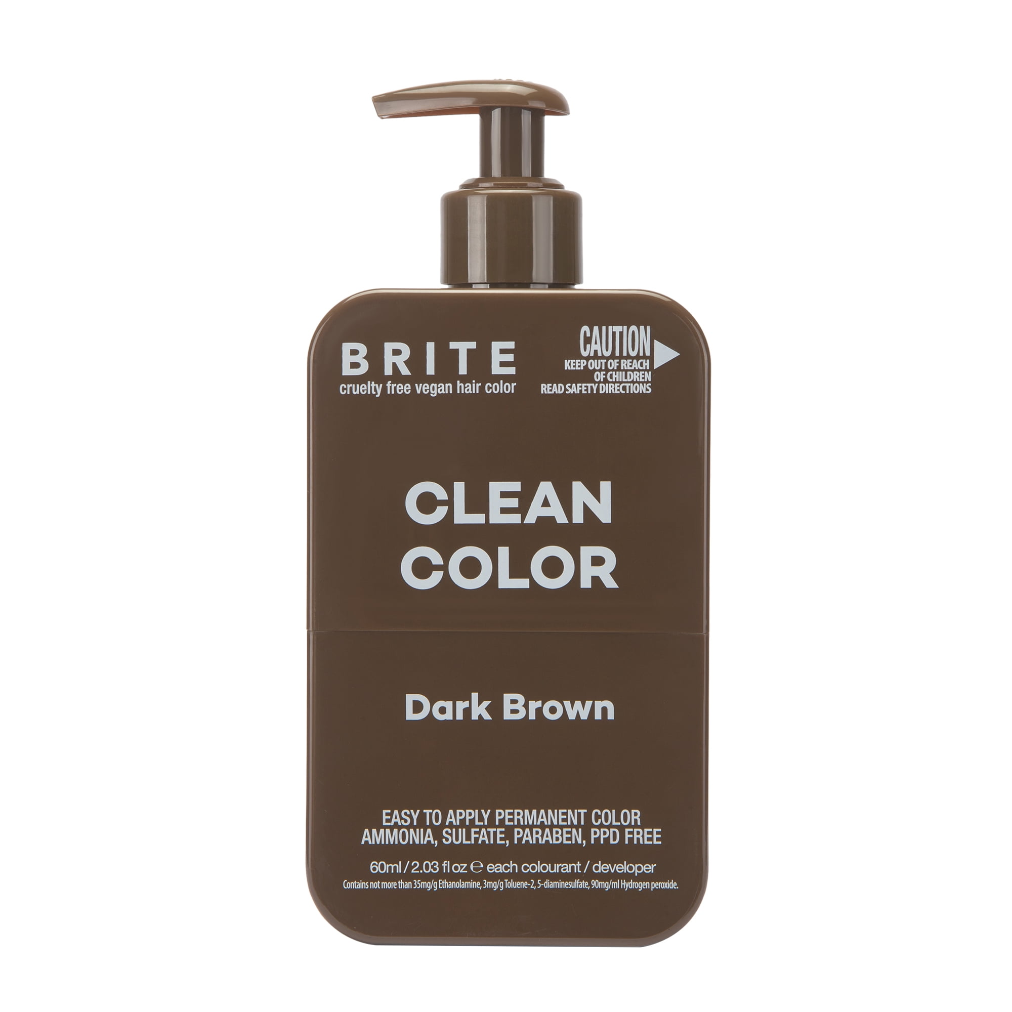 BRITE Clean Color Permanent Hair Color Kit Dark Brown, Vegan, Cruelty