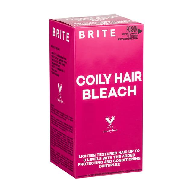 BRITE Coily Hair Bleach for Textured or Curly hair, Dust-Free, Ammonia-Free, Vegan, Cruelty Free, Cream Bleach Formula, 8.4 oz