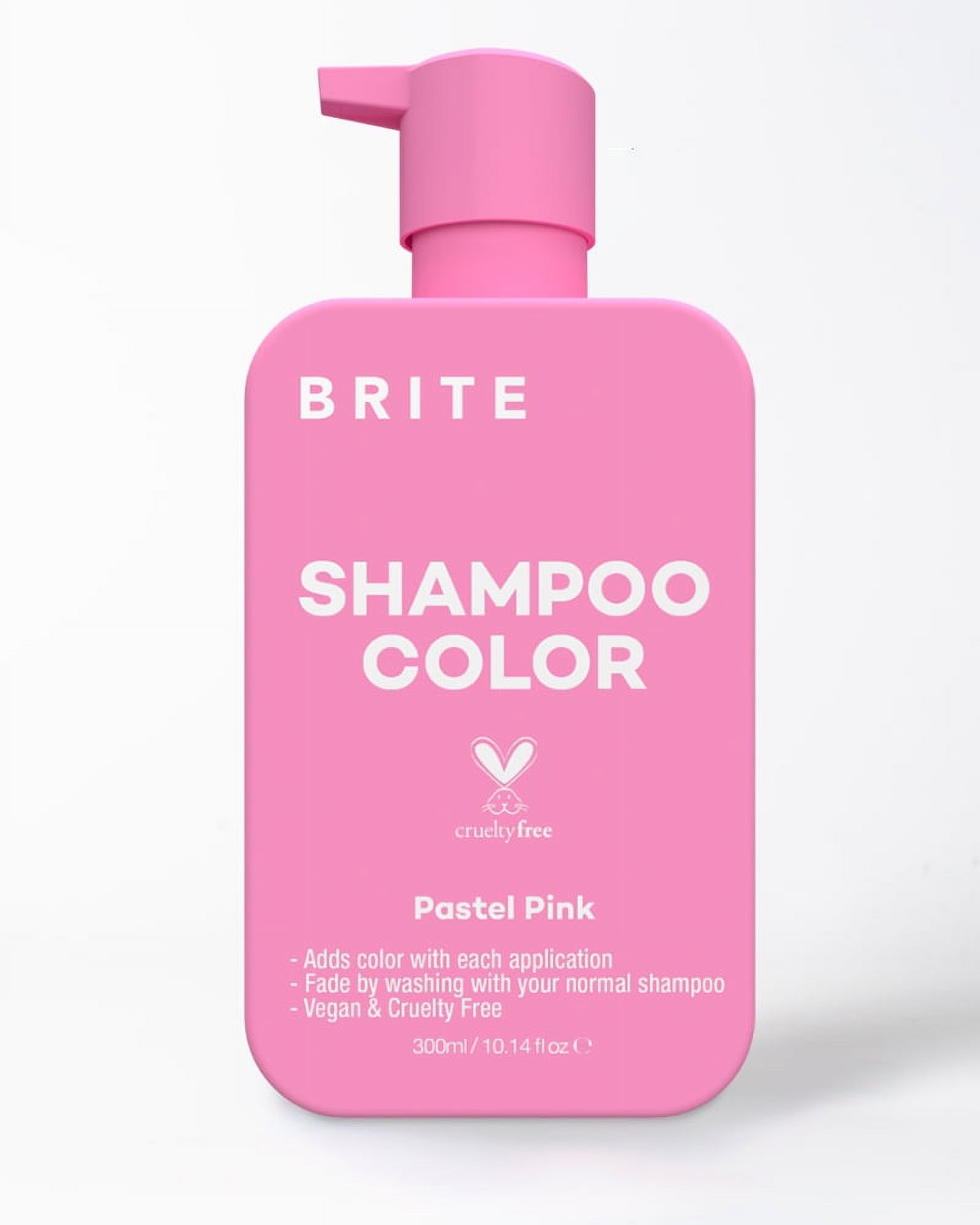 BRITE Color Shampoo Pastel Pink for Light Blonde, Highighted or Gray Hair, Vegan, Cruelty Free, Color Building, 10.14 fl oz - image 1 of 6