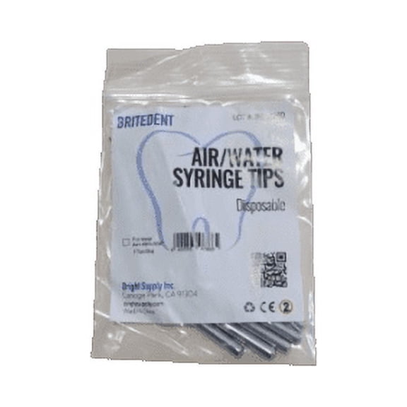 BRITEDENT 4 X 5 PCS. Disposable Air/Water Syringe Tips. (Metal) 20 Tips