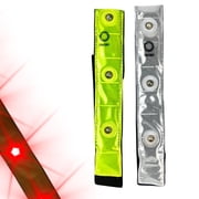 BRITEGUARD 4-LED Lighted Bicycle Reflector Strap Band Enhanced Night-Time Safety Accessory Easy Strap-On Design Flashing Red Lights for High Visibility Ideal For Cyclists, Joggers & More