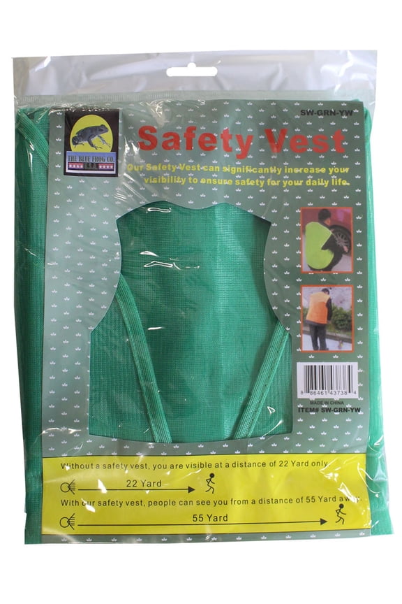 BRITEGUARD Green Mesh Safety Vest | 26" (66 cm) Length | Fits Up To 47" (119.4 cm) Waist | Customizable with Logos and Fluorescent Details | Visible from 55 Yards (50.3 meters)