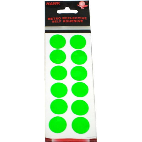 BRITEGUARD Green Self-Adhesive Reflective Dots | ¾" (1.9 cm) Diameter | Enhancing Night-time Safety | Versatile for Outdoor Adventures | Pack of 24