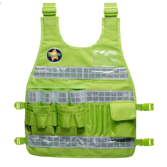 BRITEGUARD Lime Green Mesh Safety Vest | Reversible | Reflective Stripes | 14 Pockets | Adjustable S to 4X Size | All-Weather Waterproof
