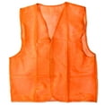 thumbnail image 1 of BRITEGUARD Neon Orange Safety Vest | 26" (66.0 cm) Length | Up to 47" (119.4 cm) Waist | 55 Yards (50.3 m) Visibility | Breathable Mesh | Oversized Armholes | Loop & Pile Fasteners, 1 of 1