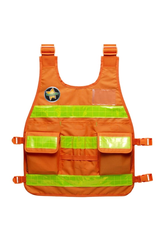 Orange Mesh Safety Vest | Adjustable Sizes S-4X Large | Neon Yellow Reflective Stripes | Multi-Pocket | Breathable | Quick-Release | Waterproof
