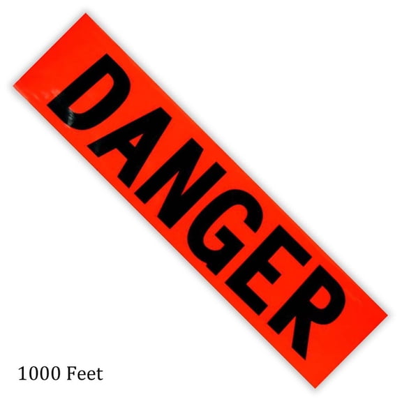 BRITEGUARD Red Plastic "Danger" Tape | Ideal Safety Barrier for Construction, Excavation, and Emergency Scenarios | Durable Non-Adhesive Wrap Design | Bold High-Visibility Warning Emblem