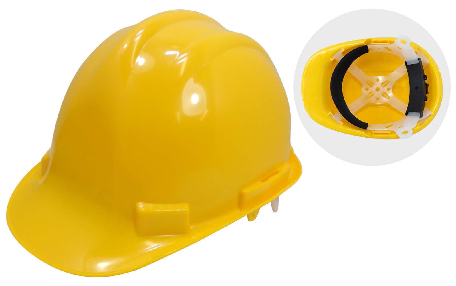 BRITEGUARD Yellow Safety Hard Hat | OSHA Approved | ABS Durability | Adjustable Liner & Secure Chin Strap | Essential for Professionals