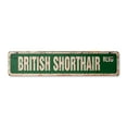 thumbnail image 1 of BRITISH SHORTHAIR Vintage Plastic Street Sign cat breed feline kitty kitten | Indoor/Outdoor |  30" Wide, 1 of 4