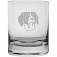 thumbnail image 1 of BRITTANY SPANIEL Dog Themed Etched 10.25oz Crystal Rocks Whisky Glass, 1 of 1