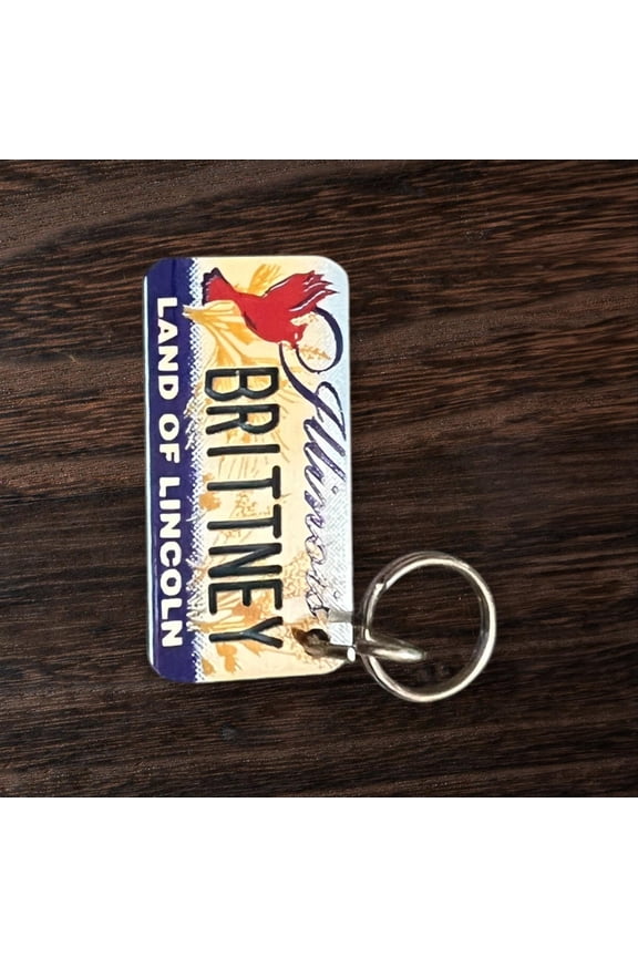 BRITTNEY Name Keychain License Plate Illinois Land of Lincoln Great Gift 2 New