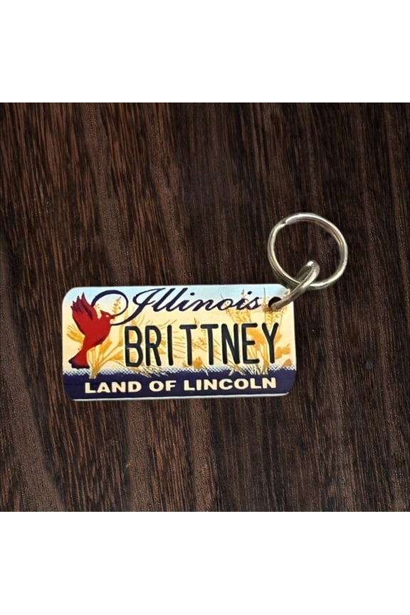 BRITTNEY Name Keychain License Plate Illinois Land of Lincoln Great Gift 2 New
